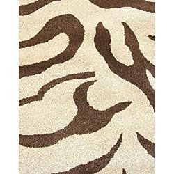 nuLOOM Zebra Animal Pattern Brown/ Ivory Wool Rug (9'6 x 13'6) Nuloom 7x9   10x14 Rugs