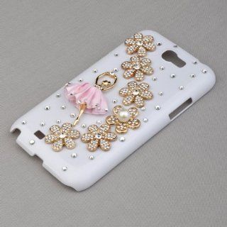 Flower Crystal Back Hard Case for Samsung Galaxy Note 2 N7100 Cell Phones & Accessories