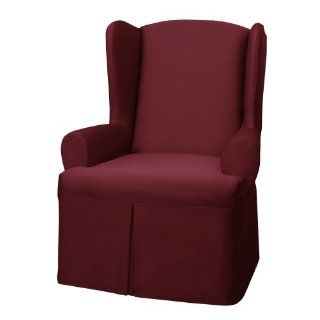 Maytex Twill Wing Chair Cover, Red   Armchair Slipcovers