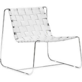 Zuo Modern Prospect Park Lounge Chair White   Fluorescent Tubes