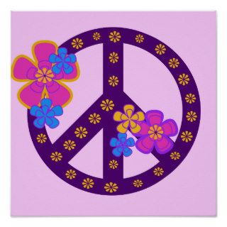 Flowers Peace Symbol T shirts and Gifts Poster