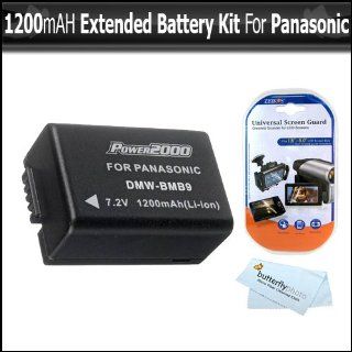 Battery Kit For Panasonic Lumix DMC FZ70, DMC FZ70K, DMC FZ60 DMC FZ60K DMC FZ100 DMC FZ40 DMC FZ47 DMC FZ150 Digital Camera Includes Extended Replacement DMW BMB9 Rechargeable Lithium Ion Battery (1200Mah) (with Info Chip) + LCD Screen Protectors + More 