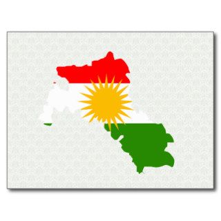 Kurdistan Flag Map full size Postcard