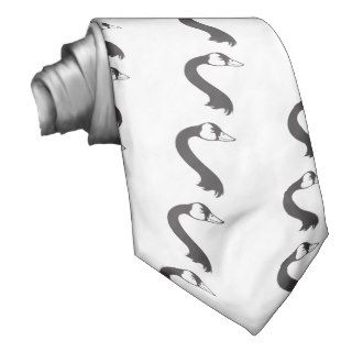 Serious Canada Goose Bird in Black and White Neck Ties