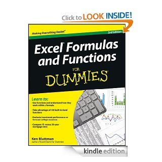 Excel Formulas and Functions For Dummies eBook Ken Bluttman Kindle Store