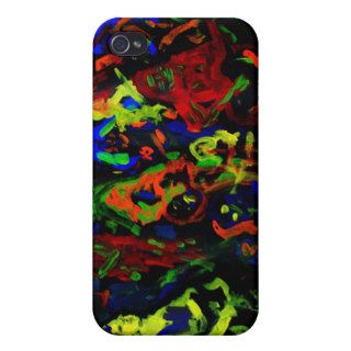 Abstract musician collage bright colours on black iPhone 4/4S case