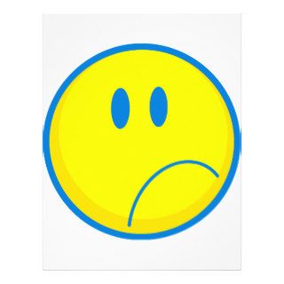 silly sad face smiley yellow and blue personalized flyer