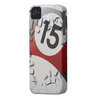 Cracked Break Out Number 15 Billiards Ball iPhone 4 Cover