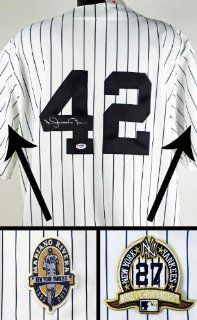 YANKEES MARIANO RIVERA AUTHENTIC SIGNED JERSEY W/ RETIRMENT & 27 WORLD CHAMPS PATCHES CERTIFICATE OF AUTHENTICITY PSA/DNA #RIVERAPATCH05 Sports Collectibles