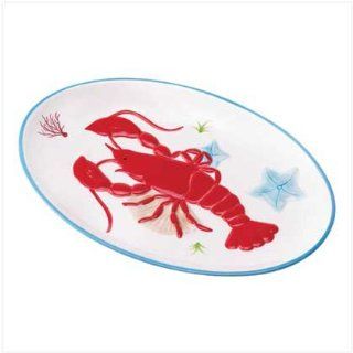 Lobster Bistro Motif Oval Serving Dinner Platter Tray   Lobster Plates