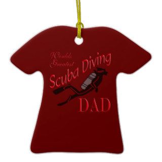 Scuba Diver Sport Worlds Greatest Scuba Diving Dad Christmas Ornaments