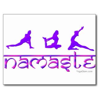 Namaste yoga poses purple post card