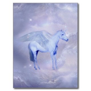 Unicorn with wings fantasy post card