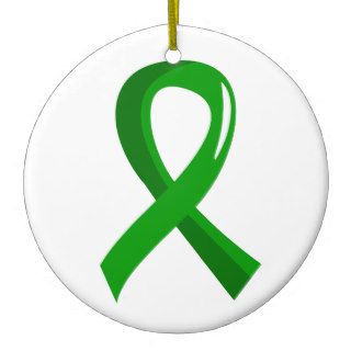 Mental Health Green Ribbon 3 Christmas Ornament