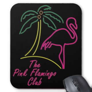 'Pink Flamingo Club' Pink Neon Sign Mousepad