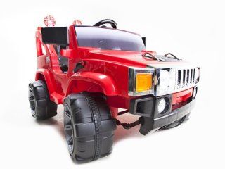 RED 12V RC BATTERY POWER KIDS RIDE ON HUMMER JEEP W/ BIG WHEELS & R/C REMOTE (COLOR RED , YELLOW OR GREEN SENT AT RANDOM) Toys & Games