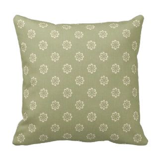 Sweet Simple Vintage Green Floral Throw Pillows
