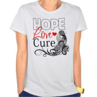 Brain Cancer Hope Love Cure T shirts
