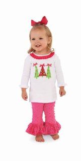 Mud Pie Girls Pink Christmas Tree Tunic and Pants Size 12 18mths 