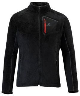 Salomon High Pile FZ Midlayer Jacket   Men's Light Onix / Dark Cloud Medium Sports & Outdoors