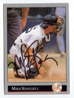 1992 LEAF #367 MIKE STANLEY YANKEES RANGERS SIGNED CARD AUTO Sports Collectibles