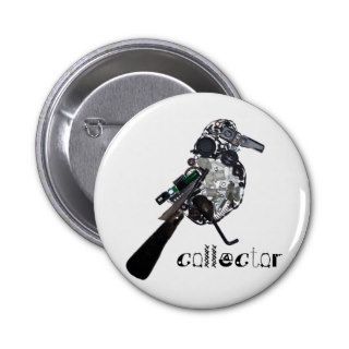 "Collector" Magpie Found Object Sculpture Pinback Buttons