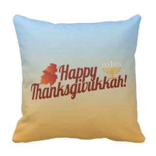 Happy Thanksgivukkah Menorah/Leaf Pillows