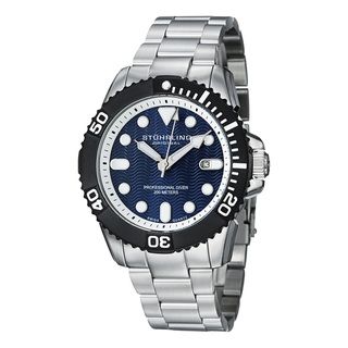 Stuhrling Original Men's Atlantis Elite Professional Diver Stainless Steel Bracelet Watch with Blue Stuhrling Original Men's Stuhrling Original Watches