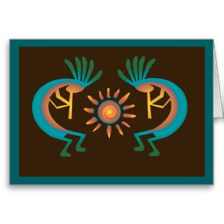 Kokopelli with Sun Southwest Greeting Cards