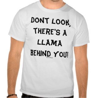 Dont look, there's a llama behind you White T Shirts