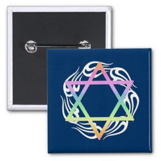 Jewish Star Colors Pin