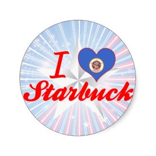 I Love Starbuck, Minnesota Round Stickers