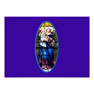 Jesus and Mary stained glass window Personalized Invitation