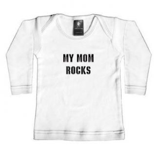 Rebel Ink Baby 373wls06 My Mom Rocks  0 6 Month White Long Sleeve Tee Clothing