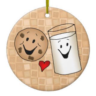 Cool Cookies and Milk Friends Cartoon Christmas Ornaments