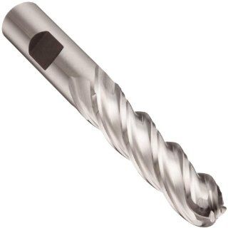 Niagara Cutter 53572 Cobalt Steel Ball Nose End Mill, Inch, Weldon Shank, Uncoated (Bright) Finish, Roughing and Finishing Cut, 35 Degree Helix, 4 Flutes, 2.5" Overall Length, 0.375" Cutting Diameter, 0.375" Shank Diameter Industrial & 