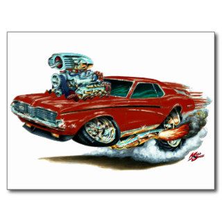 1969 Cougar Maroon Car Postcards