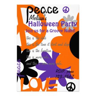 Peace, Love and Halloween Invites
