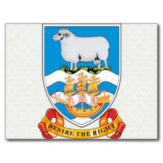Falkland Islands Coat of Arms detail Post Card