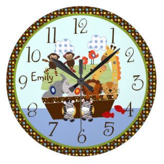 Noah's Ark/Animal Pairs Nursery Clock