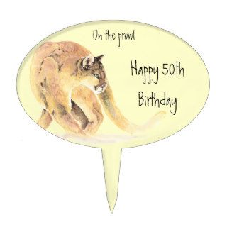 Happy 50th Birthday, Fun On the Prowl, Cougar Cake Picks