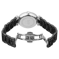 Burgi Women's Black Quartz Date Ceramic Bracelet Watch Burgi Women's Burgi Watches