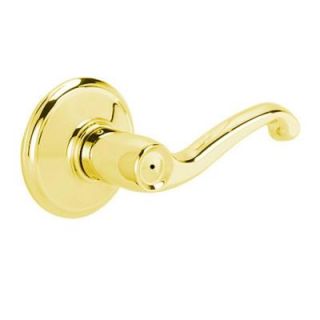 Schlage Flair Bright Brass Bed and Bath Lever F40 V FLA 605