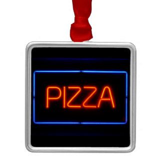 PIZZA Blue & Red Neon Sign Ornaments