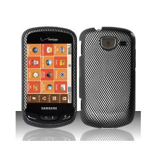 Black Carbon Fiber Hard Cover Case for Samsung Brightside SCH U380 Cell Phones & Accessories