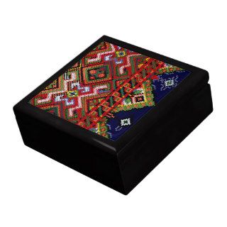 Ukrainian Cross Stitch Embroidery Tile Gift Box