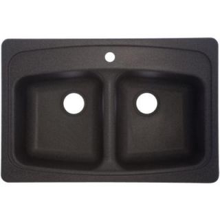 FrankeUSA Top Mount Granite 33x22x8 1 Hole Double Bowl Kitchen Sink in Slate DISCONTINUED FGS3322 1