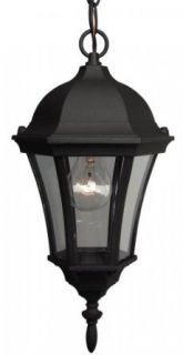 Craftmade Z381 05 Hanging Lantern with Tea Stained Glass Shades, Matte Black Finish   Pendant Porch Lights  
