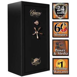 Cannon 24 Gun 60 in. H x 30 in. W x 24 in. D Hammertone Black Electronic Lock Deluxe Fire Safe with Brass Finish CA23 H1FDB 13