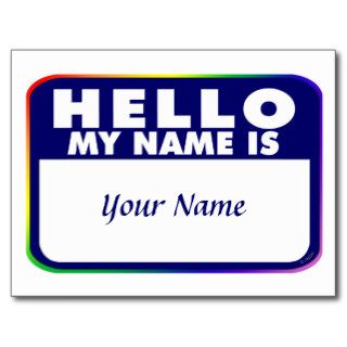 Name Tag Template Post Card